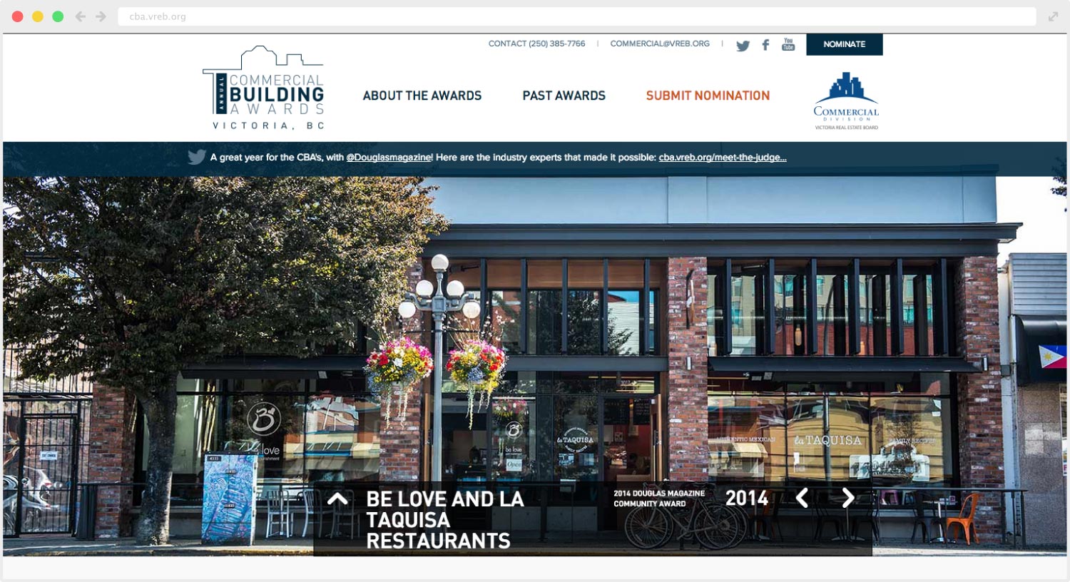 Community Building Awards website design